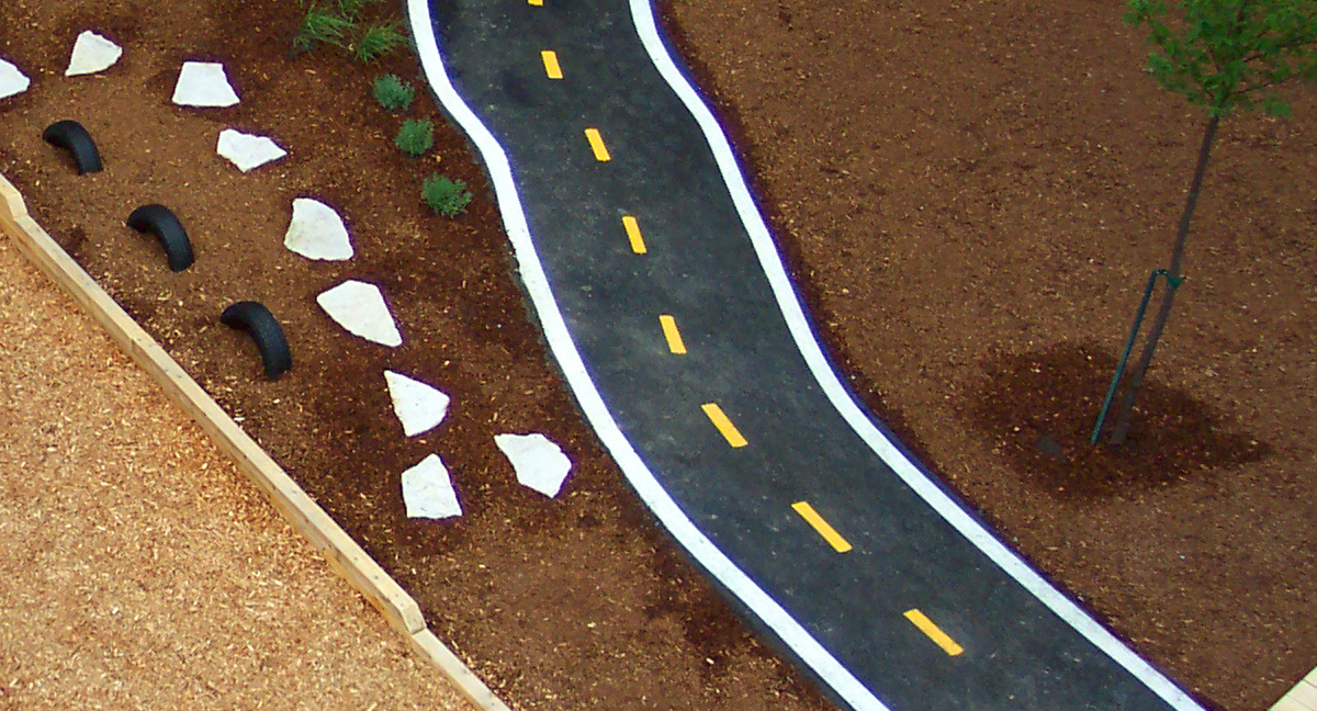 Piste cyclable - Produits et services de Manik Éco-Loisir - Aménagement d'aires de jeu pour CPE, garderies, parcs et écoles